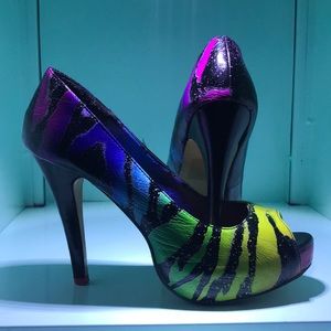 Iron fist rainbow zebra heels! Be an epic 🦄 !